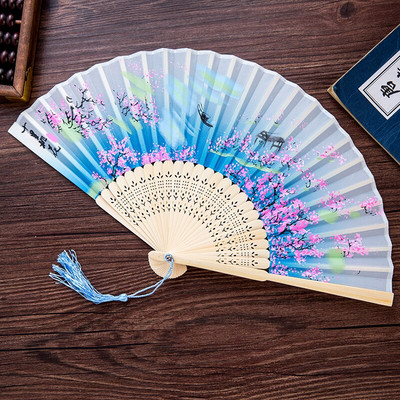 Vasaros sulankstomas ventiliatorius, bambuko šilko ventiliatorius, rankinis aukštos kokybės kalėdinės dovanos namų dekoravimui 32