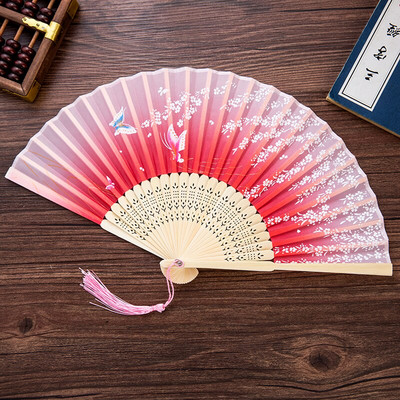 Vasaros sulankstomas ventiliatorius, bambuko šilko ventiliatorius, rankinis aukštos kokybės kalėdinės dovanos namų dekoravimui 32