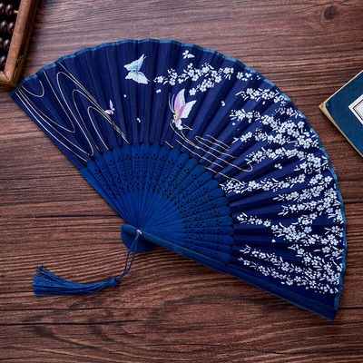 Vasaros sulankstomas ventiliatorius, bambuko šilko ventiliatorius, rankinis aukštos kokybės kalėdinės dovanos namų dekoravimui 32