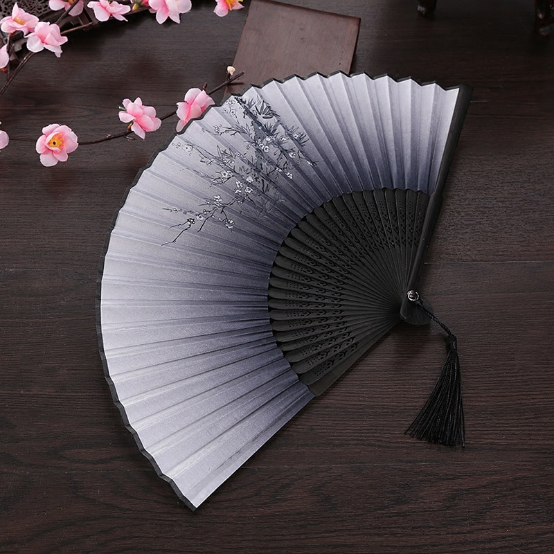 Vasaros sulankstomas ventiliatorius, bambuko šilko ventiliatorius, rankinis aukštos kokybės kalėdinės dovanos namų dekoravimui 32