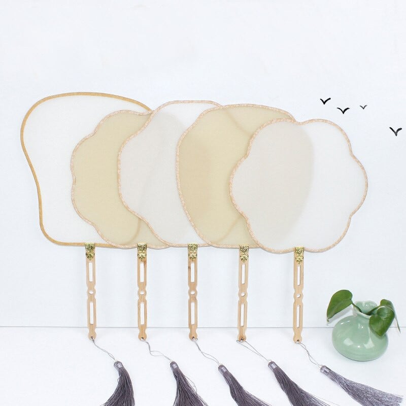 Rankų šilko vėduoklė „pasidaryk pats“ kiniška bambuko tuščia ventiliatorius „pasidaryk pats“ kaligrafija tapyba siuvinėjimas ornamentas dekoravimas rankų darbo amatų dovana