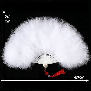 Retro Feather Fan Ventilador Abanicos Para Boda Folding Fluff Feather Dance Fan Wedding Party Catwalk Abanico Eventail Mariage