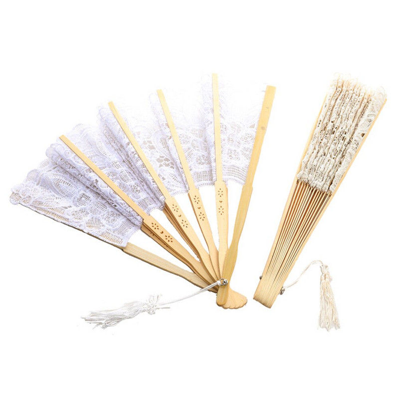 Evantai pliabil de nuntă din dantelă albă de epocă, evantai decorative pentru acasă, pentru petrecere de nuntă