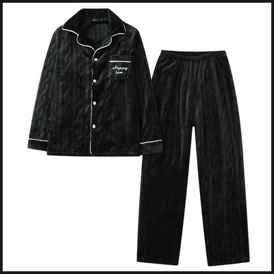 Női pizsama gallérral és V-nyakkal