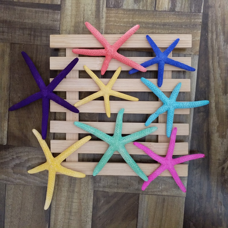 10db 6-10 cm-es natúr Starfish Real White Finger tengeri csillaghal drapériás tartás Kiváló esküvőkhöz vagy aszimmetrikus partihoz mix szín
