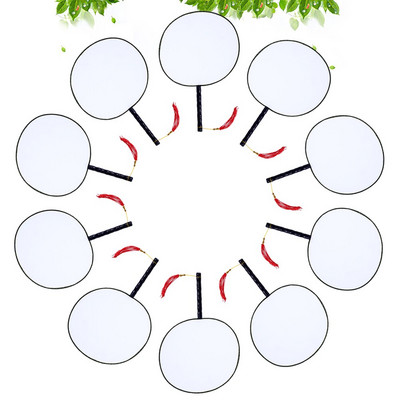 Legyező Üres Legyezők Festés Kézi Kínai Kerek Diy Selyem Papír Fehér Kézzel Készített Rajz Összecsukható Templom Művészet Kézi Stílus Vintage