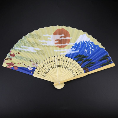 Nyomtatott Ukiyo papírlegyező japán stílusú összecsukható ventilátor gyártó kis ventilátor nagykereskedelme Fujiyama bambusz anyagú ventilátor dekoráció ZB34