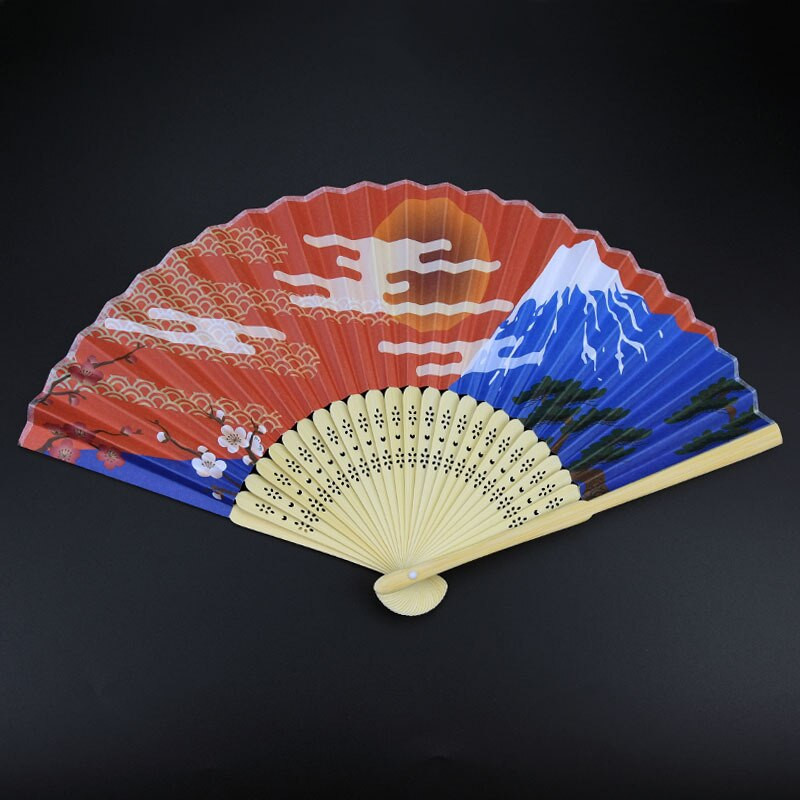 Nyomtatott Ukiyo papírlegyező japán stílusú összecsukható ventilátor gyártó kis ventilátor nagykereskedelme Fujiyama bambusz anyagú ventilátor dekoráció ZB34