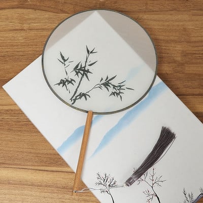 Vintažinio stiliaus šilko vėduoklė kinų klasikinė išsiuvinėta apvali vėduoklė Namų dekoravimo papuošalai Vestuvių šokių rankų ventiliatorius