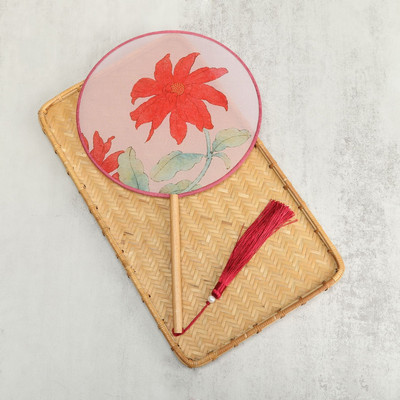 Vintažinio stiliaus šilko vėduoklė kinų klasikinė išsiuvinėta apvali vėduoklė Namų dekoravimo papuošalai Vestuvių šokių rankų ventiliatorius