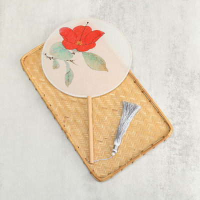 Vintažinio stiliaus šilko vėduoklė kinų klasikinė išsiuvinėta apvali vėduoklė Namų dekoravimo papuošalai Vestuvių šokių rankų ventiliatorius