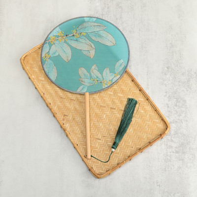 Vintažinio stiliaus šilko vėduoklė kinų klasikinė išsiuvinėta apvali vėduoklė Namų dekoravimo papuošalai Vestuvių šokių rankų ventiliatorius