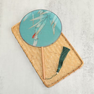 Vintažinio stiliaus šilko vėduoklė kinų klasikinė išsiuvinėta apvali vėduoklė Namų dekoravimo papuošalai Vestuvių šokių rankų ventiliatorius