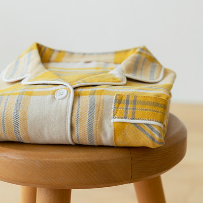 Moteriški dviejų dalių languoti naktiniai marškiniai