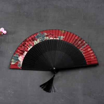Moterų rankų vėduoklė Klasikinių šokių bambuko vėduoklė Moterų spalvos šilko vėduoklė Abanicos Para Boda Abanico De Mano Kinijos vėduoklės