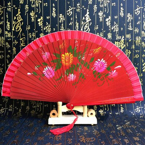 Kétoldalas összehajtható kézi festés legyező Cheongsam show táncelőadás Fan Lady kézi legyező előadás kellékek abanicos para boda