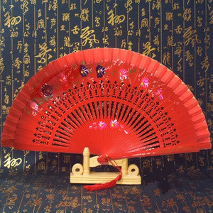 Kétoldalas összehajtható kézi festés legyező Cheongsam show táncelőadás Fan Lady kézi legyező előadás kellékek abanicos para boda