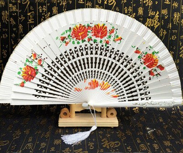 Kétoldalas összehajtható kézi festés legyező Cheongsam show táncelőadás Fan Lady kézi legyező előadás kellékek abanicos para boda