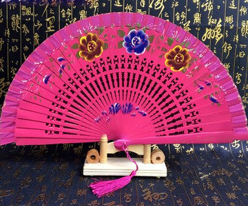 Kétoldalas összehajtható kézi festés legyező Cheongsam show táncelőadás Fan Lady kézi legyező előadás kellékek abanicos para boda