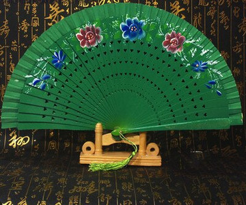 Kétoldalas összehajtható kézi festés legyező Cheongsam show táncelőadás Fan Lady kézi legyező előadás kellékek abanicos para boda