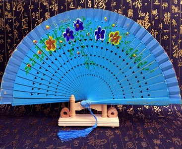 Kétoldalas összehajtható kézi festés legyező Cheongsam show táncelőadás Fan Lady kézi legyező előadás kellékek abanicos para boda