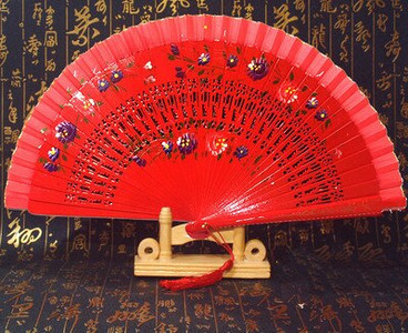 Kétoldalas összehajtható kézi festés legyező Cheongsam show táncelőadás Fan Lady kézi legyező előadás kellékek abanicos para boda