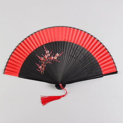 Japán stílusú cseresznyevirágos kézi ventilátor Kiváló minőségű összecsukható legyezők esküvői dekorációhoz Bambusz kézműves ajándékok táncelőadáshoz