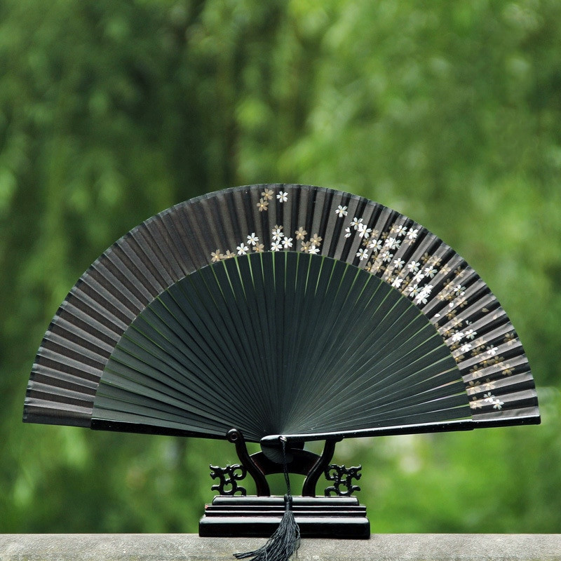 Japán stílusú cseresznyevirágos kézi ventilátor Kiváló minőségű összecsukható legyezők esküvői dekorációhoz Bambusz kézműves ajándékok táncelőadáshoz