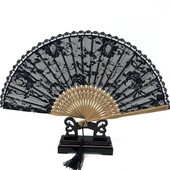 Hiina stiilis dekoratiivsed bambusest lehvikud pitskangas siidist kokkupandav käeshoitavad tantsufännid lillepeo pulmapidu