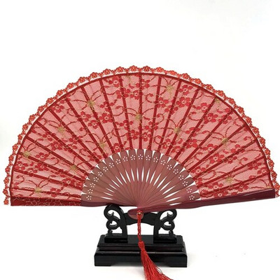 Hiina stiilis dekoratiivsed bambusest lehvikud pitskangas siidist kokkupandav käeshoitavad tantsufännid lillepeo pulmapidu