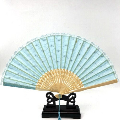 Hiina stiilis dekoratiivsed bambusest lehvikud pitskangas siidist kokkupandav käeshoitavad tantsufännid lillepeo pulmapidu