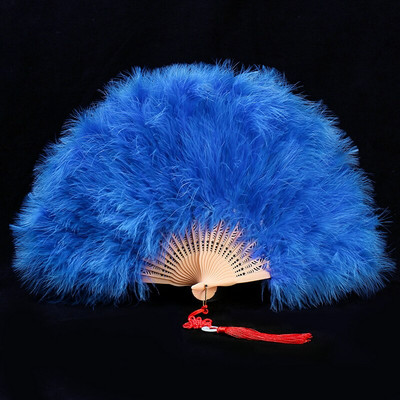 Ventilator cu pene îngroșat Cheongsam Catwalk Performanță pe scenă Evantai de dans în stil antic Evantai de dans de pluș Ventilator pliabil Recuzită de pluș