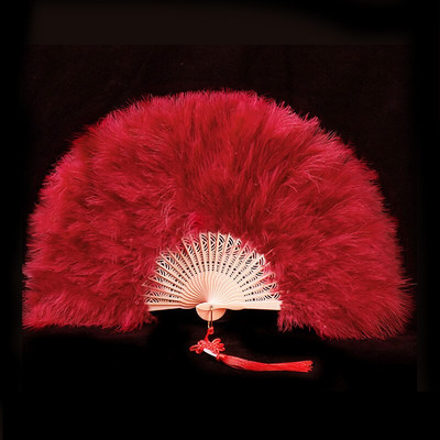 Ventilator cu pene îngroșat Cheongsam Catwalk Performanță pe scenă Evantai de dans în stil antic Evantai de dans de pluș Ventilator pliabil Recuzită de pluș