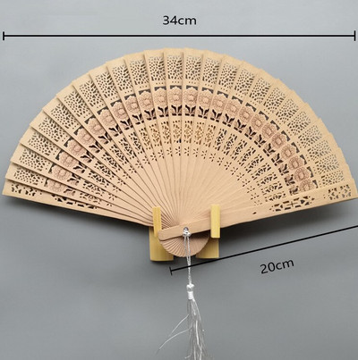 Kínai stílusú 8 hüvelykes illatos fa legyező üreges szantálfa legyező hölgyek összecsukható ventilátor ősi legyező