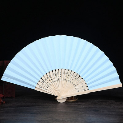 10 db / tétel Akciós minta összecsukható tánc Elegáns papír kézi legyező esküvői parti barkácsolás