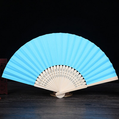 10 db / tétel Akciós minta összecsukható tánc Elegáns papír kézi legyező esküvői parti barkácsolás