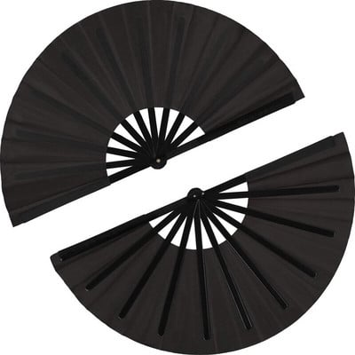 2 db Nagy összecsukható ventilátor nylon vászon kézi összecsukható ventilátor kínai kung fu tai chi ventilátor fekete dekoráció összecsukható kézi ventilátor partira