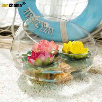 Nordic Mediterranean Coral Shell Vase Creative Ornament Bowl Lotus Duckweed Oblique Transparent Water Glass Home Decoration Sea