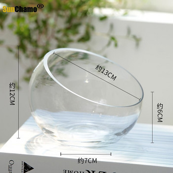 Nordic Mediterranean Coral Shell Vase Creative Ornament Bowl Lotus Duckweed Oblique Transparent Water Glass Home Decoration Sea