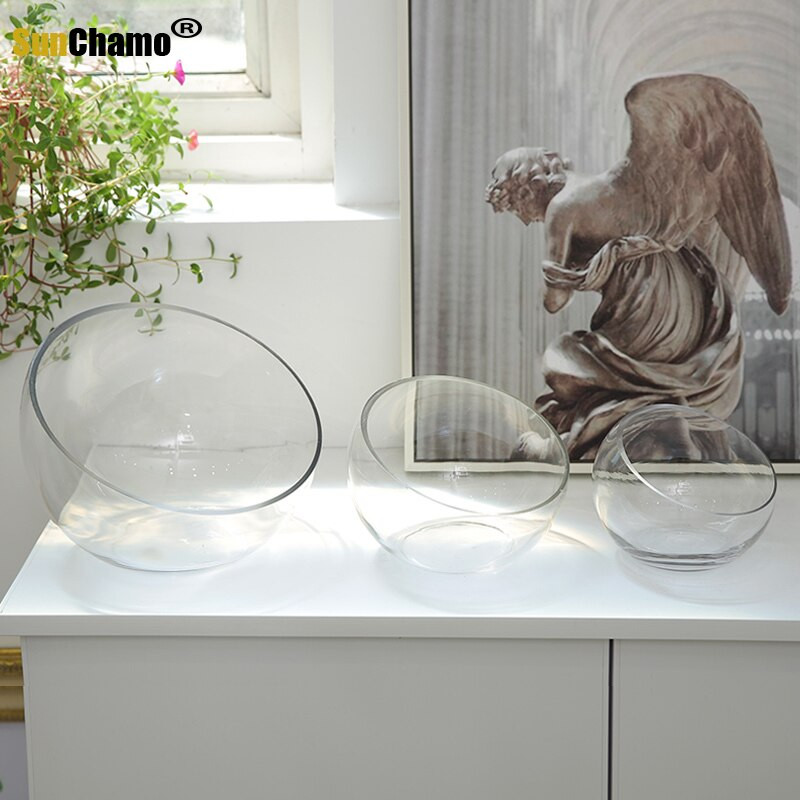 Šiaurės šalių Viduržemio jūros koralų kriauklių vaza Kūrybinis ornamentas dubuo Lotus Ančiukas įstrižai permatomas vandens stiklas namų dekoravimas jūra