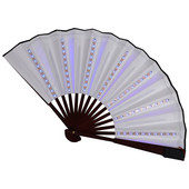 1db ventilátoros LED-lámpás ventilátor nagy hajós kézi ventilátor kézi ventilátor rendezvény táncfesztiválhoz