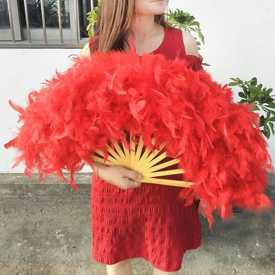 70*40cm Μεγάλο Ροζ Φτερό Βεντάλια Stage Performance Dance Fan Photography Props Lolita Fan Folded Feather Διακόσμηση γαμήλιου πάρτι