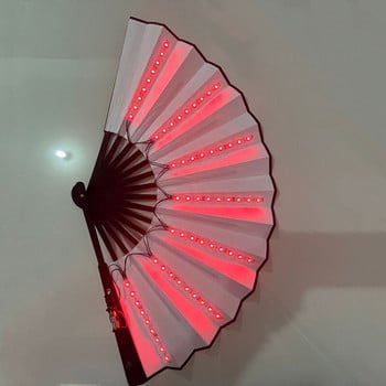 Fashion Bar Fan Ins Φωτεινές ντίσκο Fan Trend Electric Syllable Party Performance Props Flash Folding Folding Wedding Party Fans