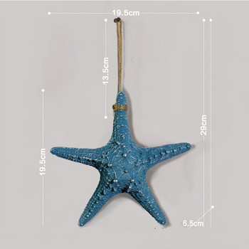 Средиземноморски стил Декорация на дома Смола Пет пръста Симулация на морска звезда Истински петоъгълни орнаменти на морска звезда Орнамент за стена