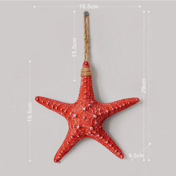 Μεσογειακό στυλ Διακόσμηση σπιτιού Ρητίνη Five Fingers Starfish Simulation Πραγματικά Πεντάγωνα Διακοσμητικά Αστερίας Στολίδι τοίχου