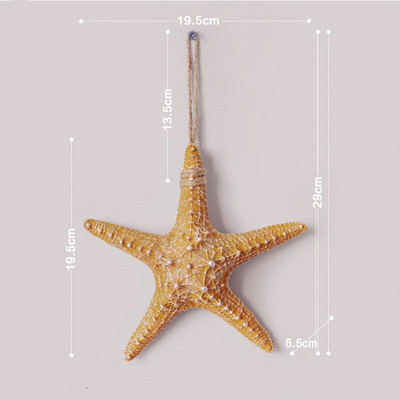 Mediterrán stílusú lakberendezési gyanta Öt ujjas tengeri csillag szimuláció Valódi ötszögletű tengeri csillag díszek fali díszek