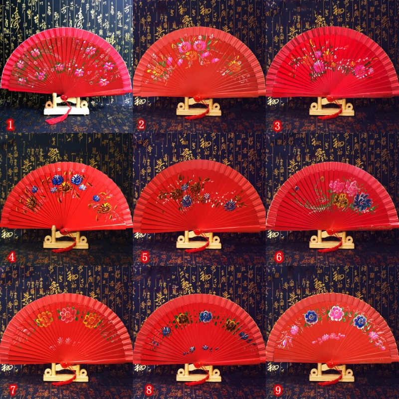 Spanyol fa összecsukható legyezős hölgyek kézlegyező esküvői parti táncelőadás Dísz Kiegészítők Ajándékok Lakberendezés