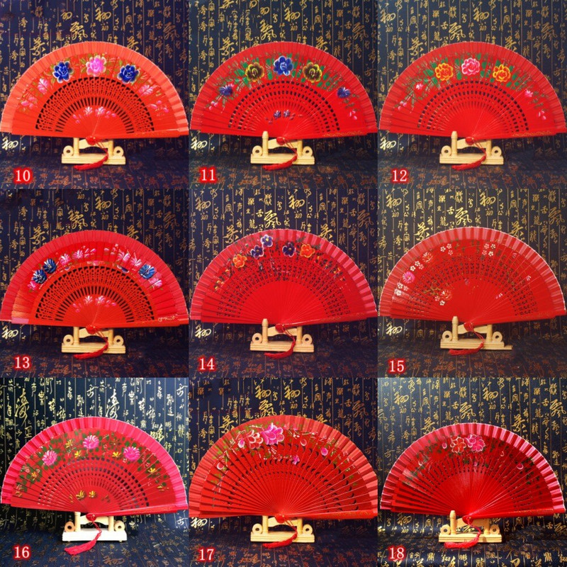 Spanyol fa összecsukható legyezős hölgyek kézlegyező esküvői parti táncelőadás Dísz Kiegészítők Ajándékok Lakberendezés