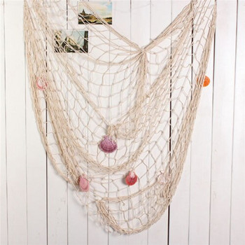 Нова модна риболовна мрежа с морска раковина, висяща тема за декорация на стена на дома Shell Background Party
