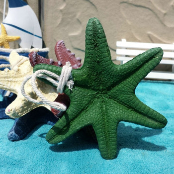 13 см смола фигурки на морска звезда Ccean Шестоъгълна симулация на морска звезда Декорация на домашен аквариум Подпори за стрелба Настройка Направи си сам Занаяти